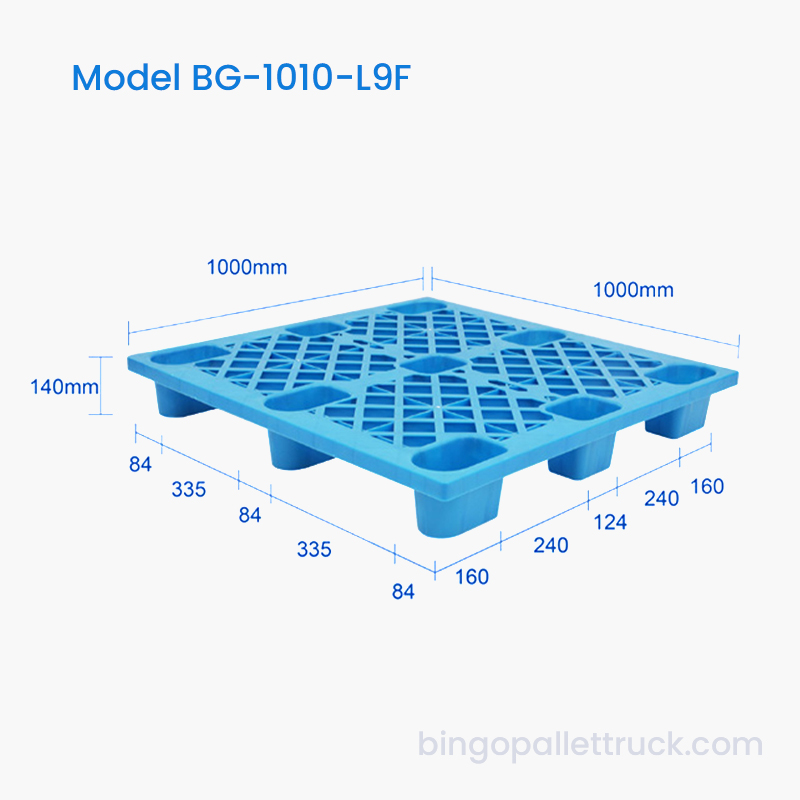 1000x1000mm HDPE لوح تحميل بلاستيكي خفيف الوزن 4-Way Entry للرافعة الشوكية