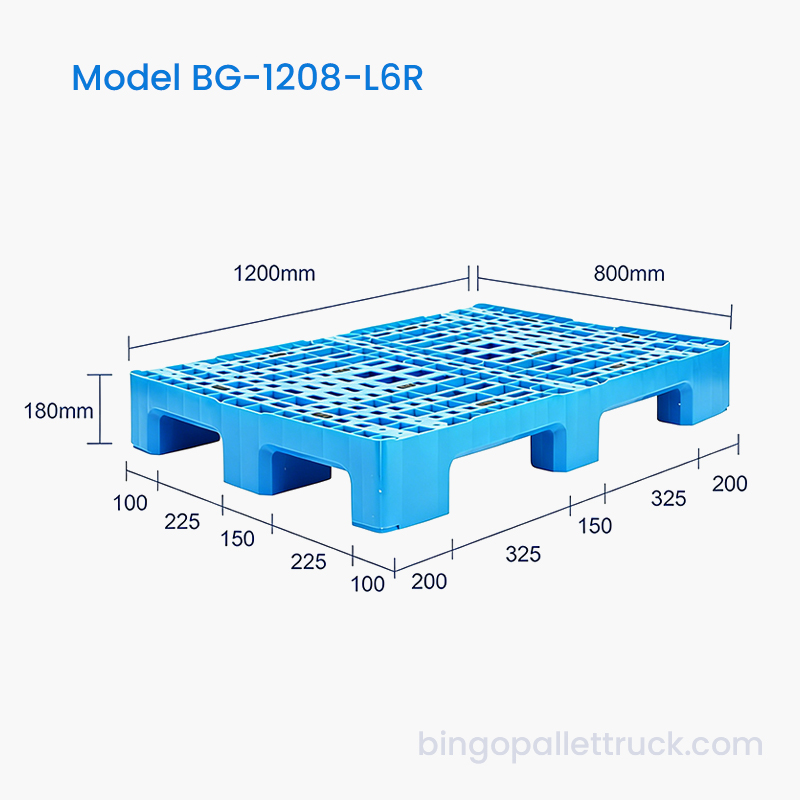 لوح تحميل بلاستيكي مقوى بستة عداء مقاس 1200 × 800 مم للمستودع