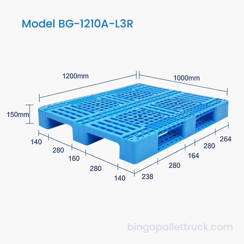 1200x1000mm لوح تحميل بلاستيكي خفيف الوزن 3 عداء للمستودع