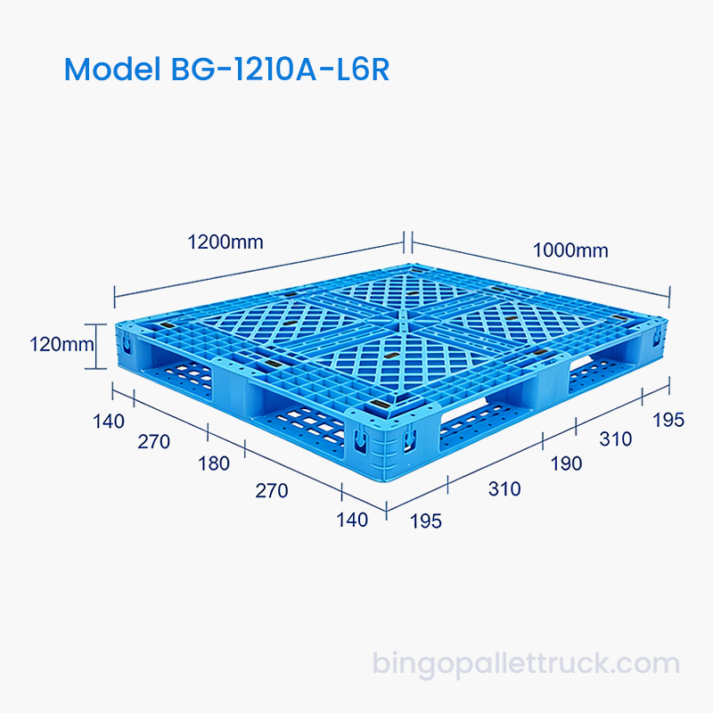 1200x1000mm منصة نقالة بلاستيكية ذات ستة عداء للاستخدام اللوجستي