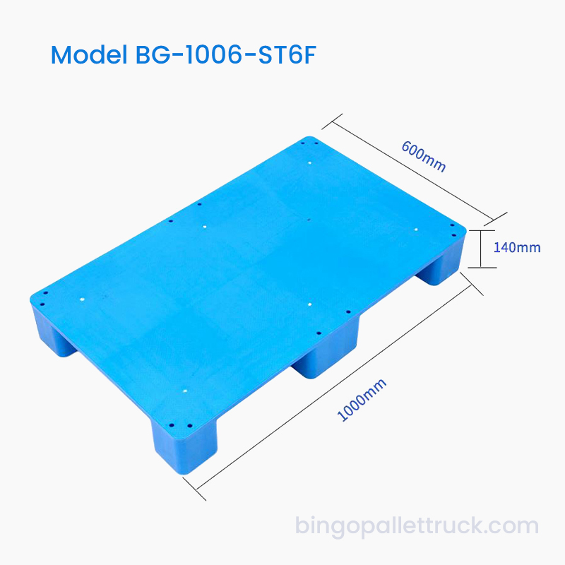 1000x600mm منصة نقالة بلاستيكية صلبة ذات ستة أقدام للوجستيات