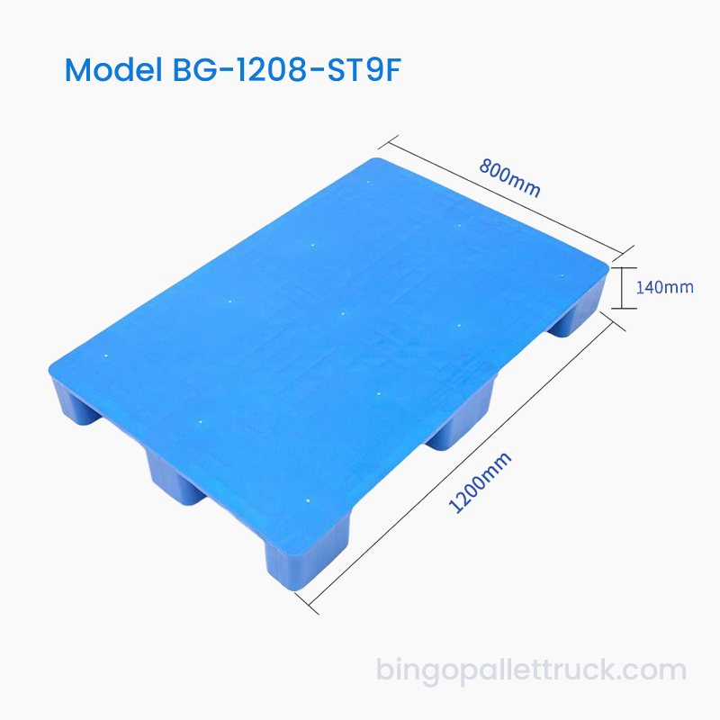 قابلة لإعادة التدوير 1200x800mm الصلبة الأعلى 9 أرجل البليت البلاستيكية للخدمات اللوجستية