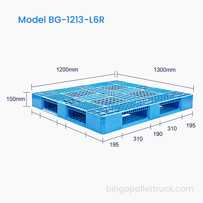 1200x1300mm لوح تحميل بلاستيكي ذو ستة عداء خفيف