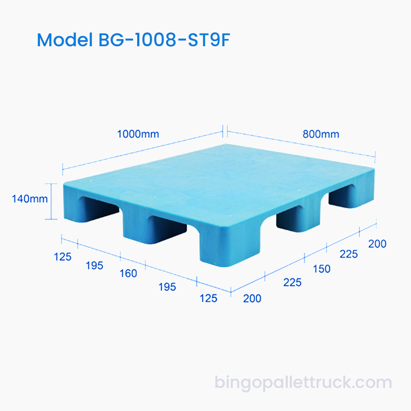 1000 × 800 مم لوح تحميل بلاستيكي خفيف الوزن ذو تسعة أقدام
