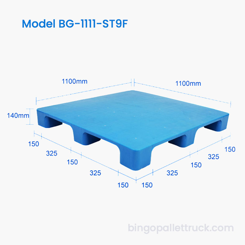 الصناعية 1100x1100mm الصلبة الأعلى 9 أرجل البليت البلاستيكية للمستودع