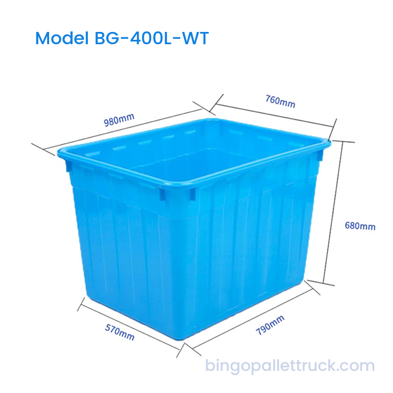 خزان مياه HDPE عالي التحمل سعة 400 لتر للخدمات اللوجستية والتخزين