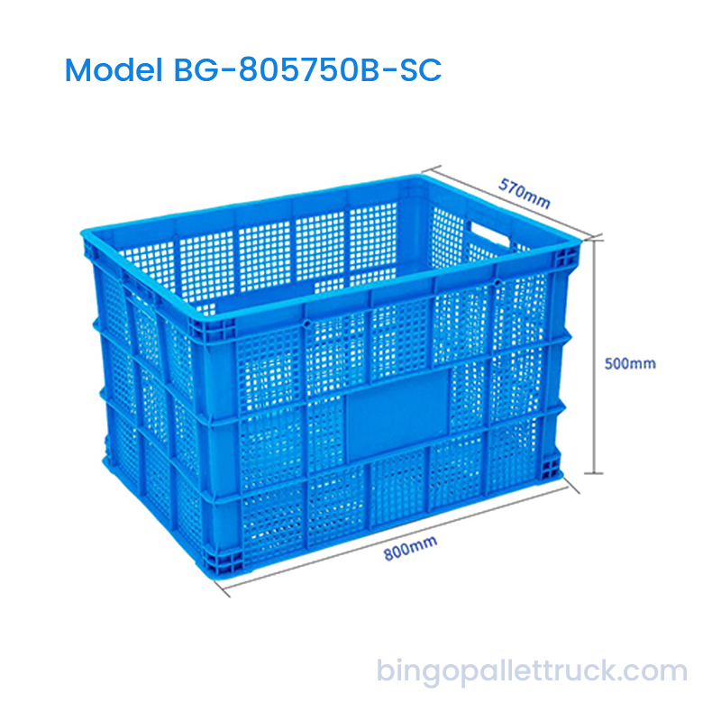 صندوق بلاستيك HDPE قابل للتكديس عالي التحمل سعة 194 لترًا لأجزاء الورشة