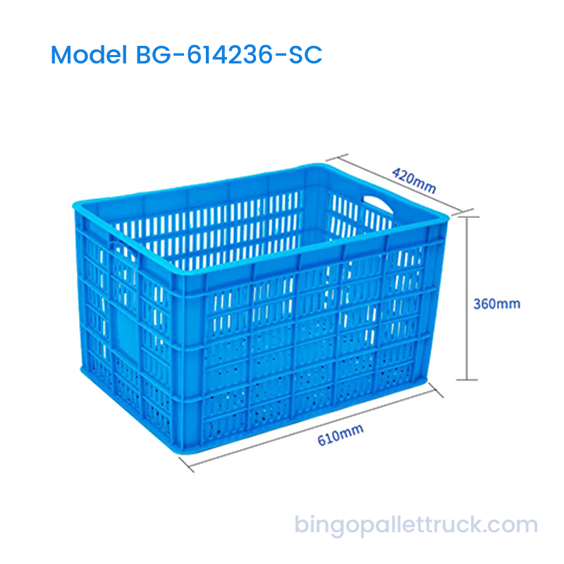 قفص بلاستيكي قابل للتكديس 78L HDPE لنقل الفواكه والخضروات