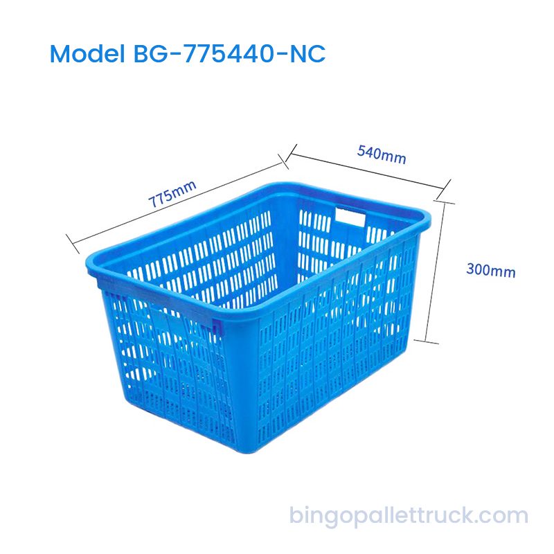 144L HDPE Nestable قفص بلاستيكي لإنتاج سلة لفواكه السوبر ماركت