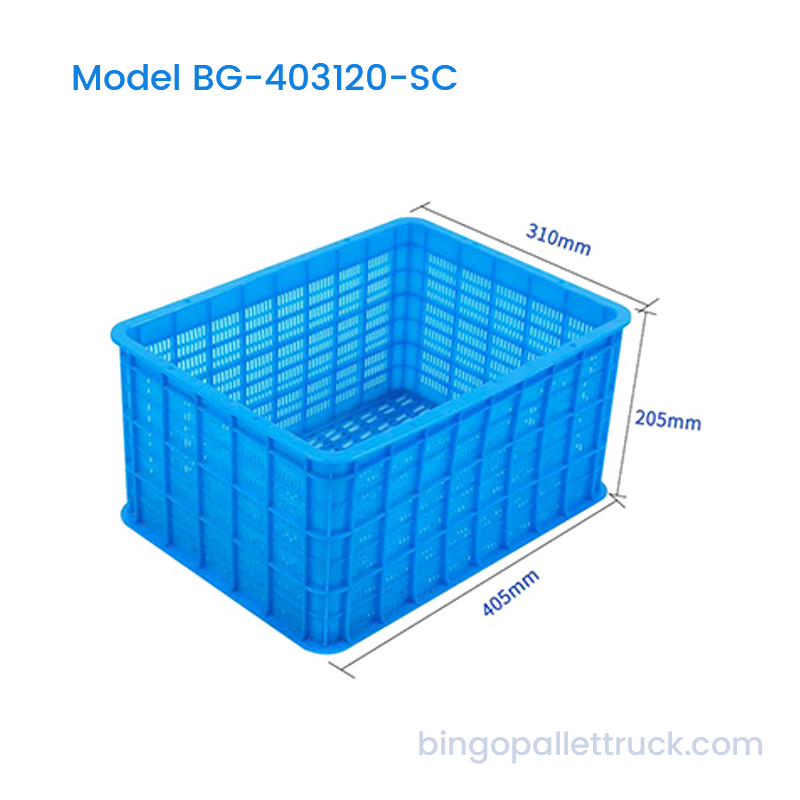 صندوق HDPE خفيف الوزن قابل للتكديس سعة 21 لترًا للفواكه والخضروات
