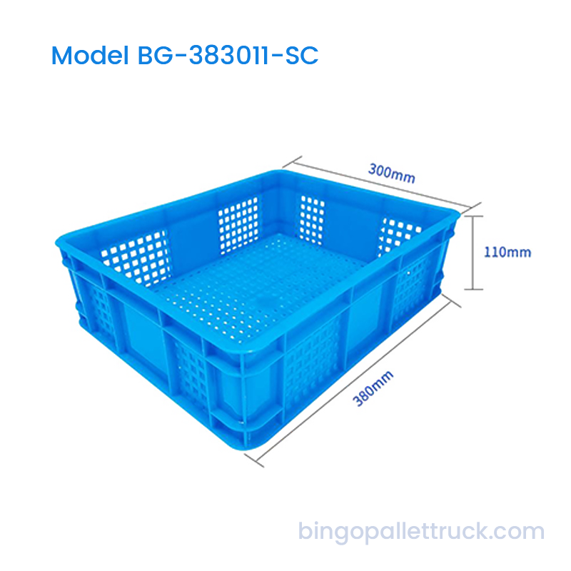 صندوق HDPE خفيف الوزن وقابل للتكديس سعة 10 لتر للفواكه الصغيرة والتوت