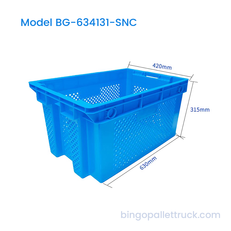 71L HDPE Stack و Nest Plastic Crate للزراعة